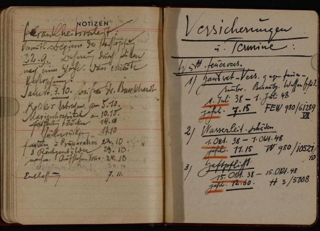 Offenes Buch mit handgeschriebenen deutschen Militärtagebucheinträgen aus dem frühen 20. Jahrhundert, enthaltend Text- und numerische Daten.