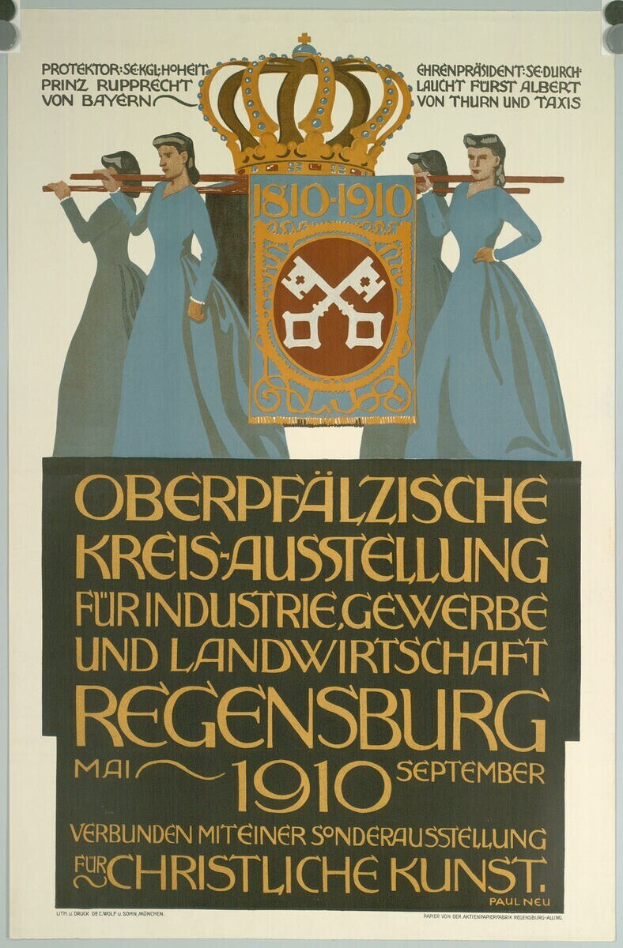 Plakat für die deutsche Revolution 1910, das eine Gruppe von Menschen und eine Krone zeigt.
