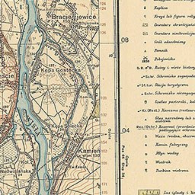 Detailierte alte Karte von Prag, Tschechische Republik, mit Text auf der rechten Seite, die Straßen, Gebäude und Sehenswürdigkeiten zeigt.